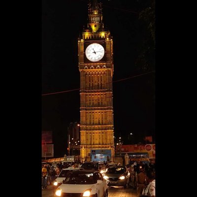 Clock Tower in Kolkata, Lake Town in a night view