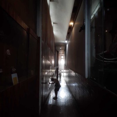 Silhouette in the puppet museum 