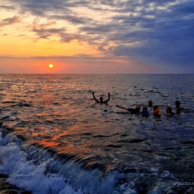 Beautiful Sunset at Giri Emas Beach