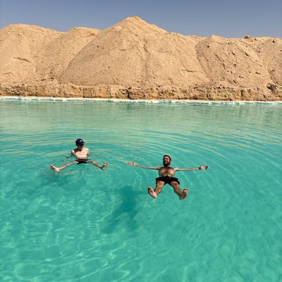bath with Facu in a salt lake