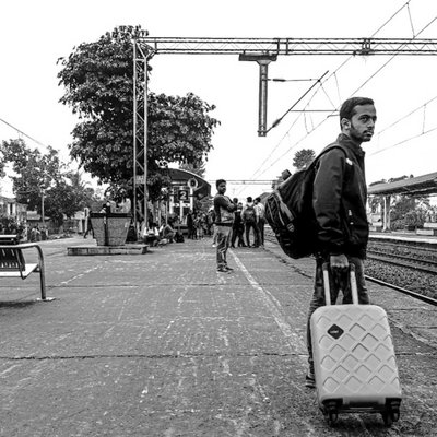 Waiting for the train