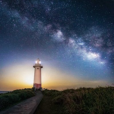 milkyway and lighthouse