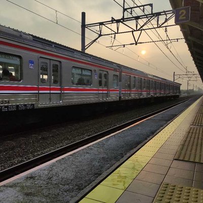 station in the morning