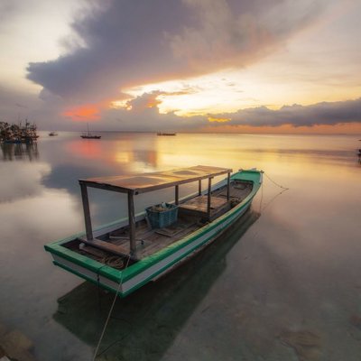 long exposure with sunrise