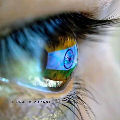 India flag in eye