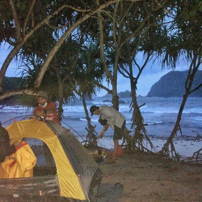 Camping on the beach