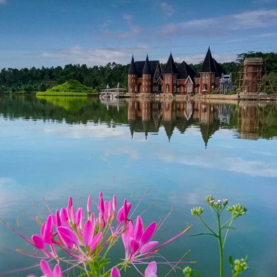 castile on the edge of the lake
