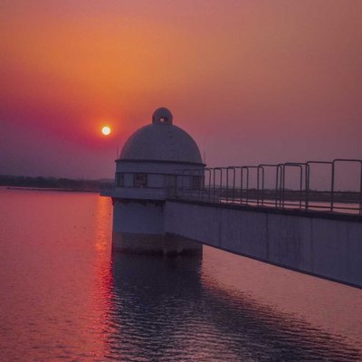 sunset of durva dam 