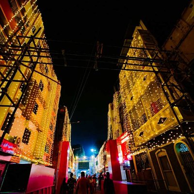 My city is decorated with light