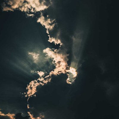 "Breaking through the clouds"