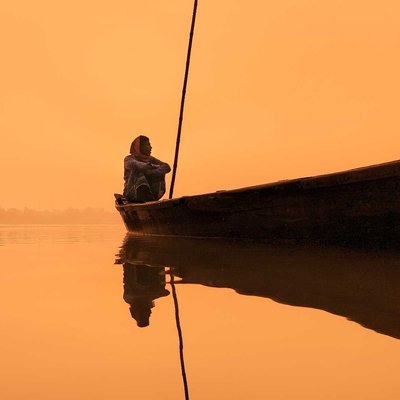 Early morning Boat Reflection 