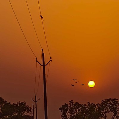 sunset of my village 
