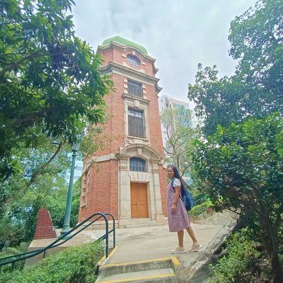In front of signal hill garden 