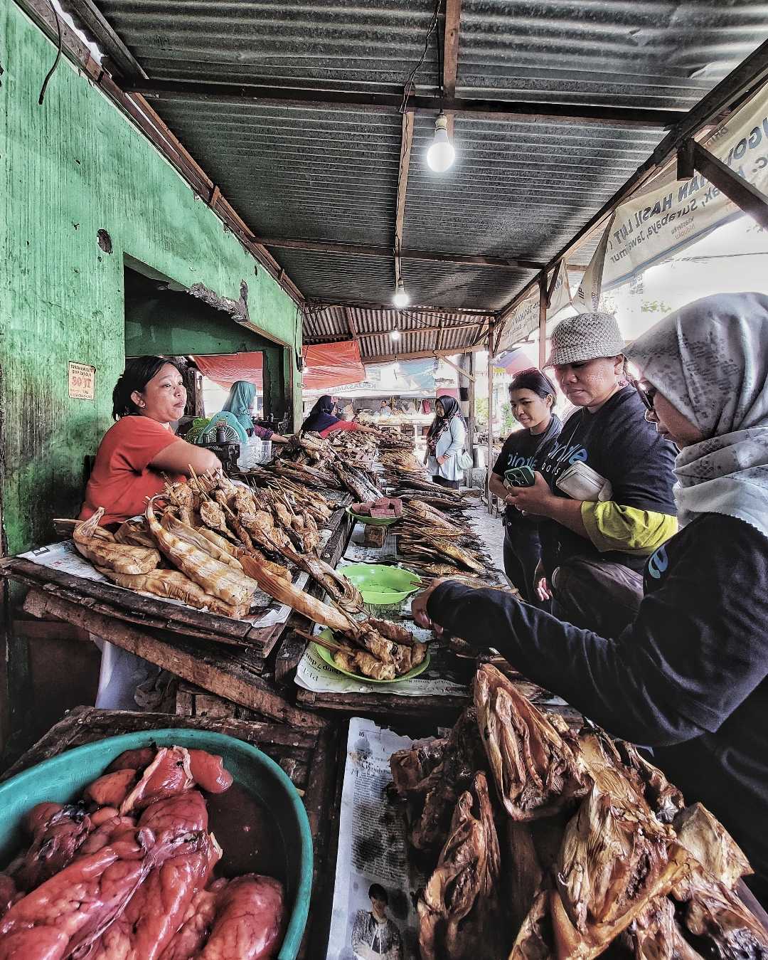 smoked fish center, kenjeran, surabaya