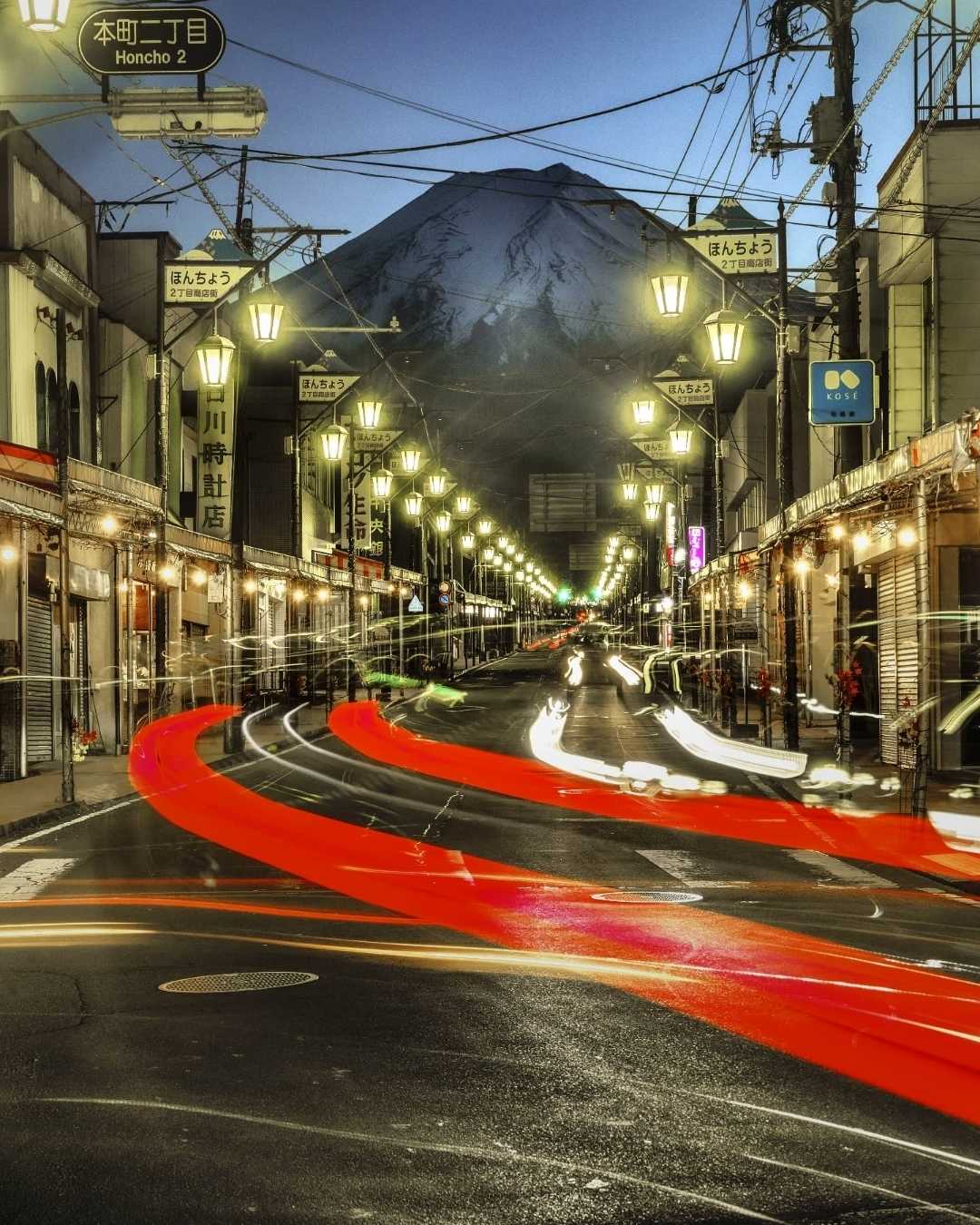 street fuji mountain
