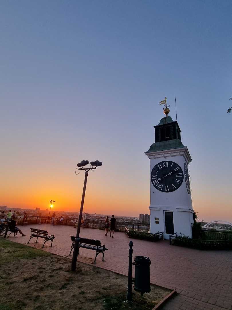 Beautiful sunset at Petrovaradin Fortress