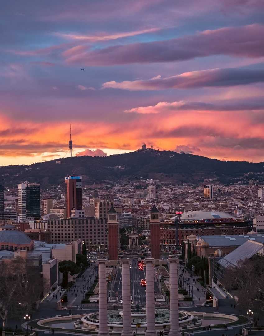 A beautiful sunset in Barcelona