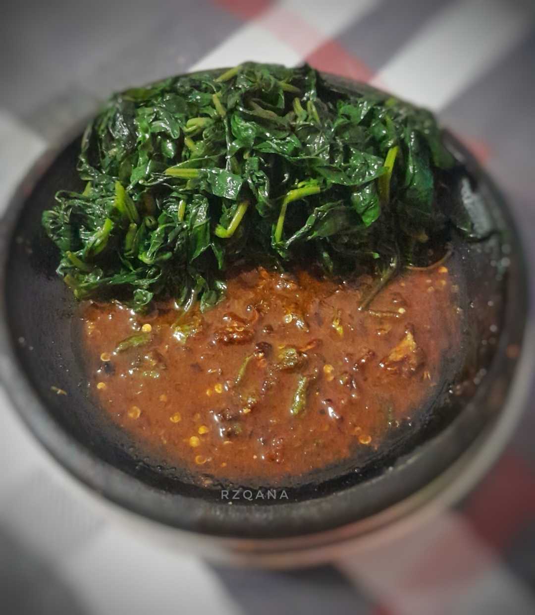 Brambang Asem Daun Ubi Rambat 