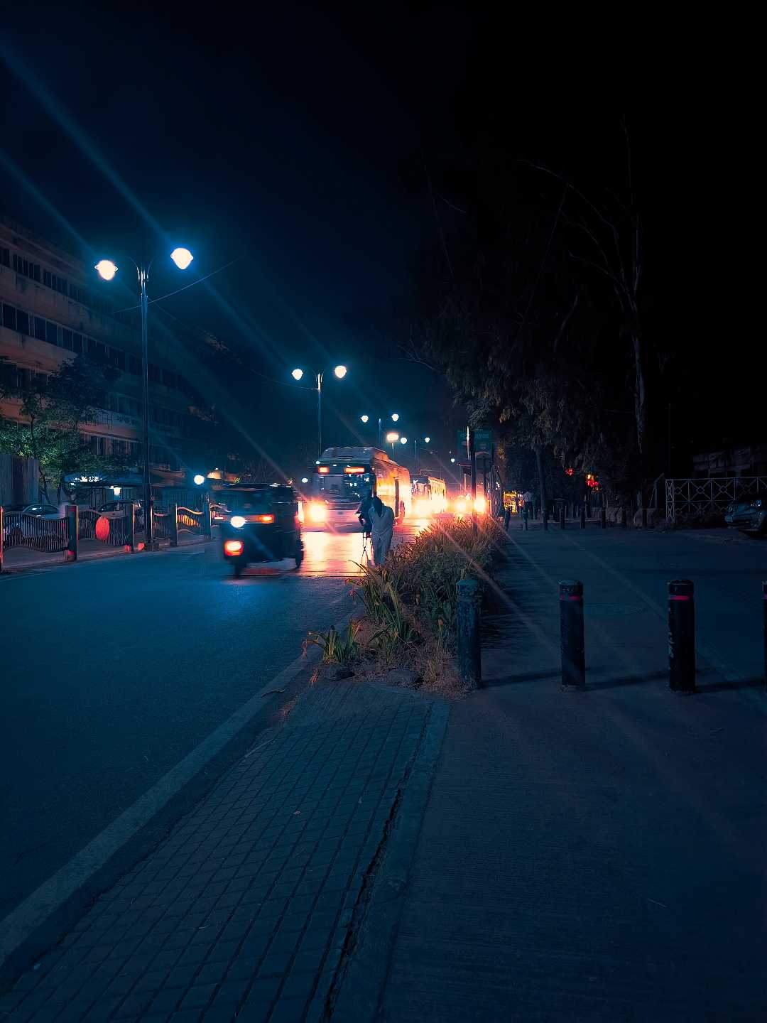 City lights.