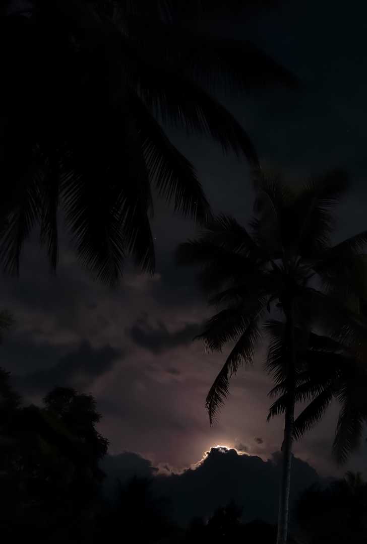 Moonlight hidden by the clouds