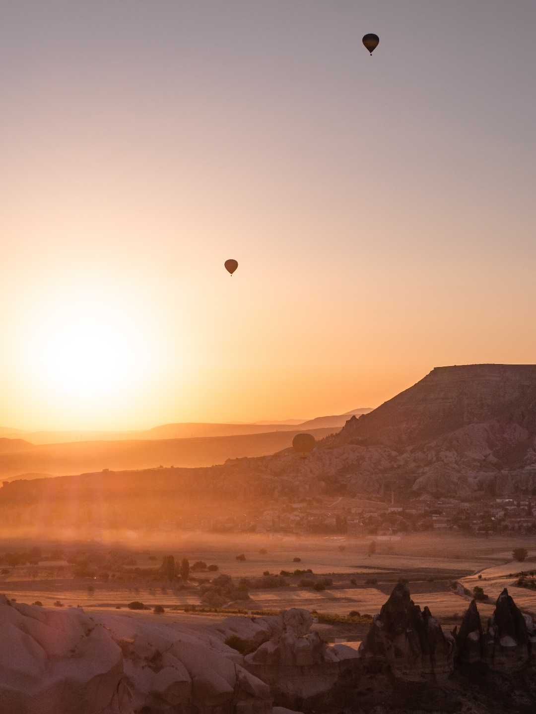 Mystical sunrise in Cappadocia