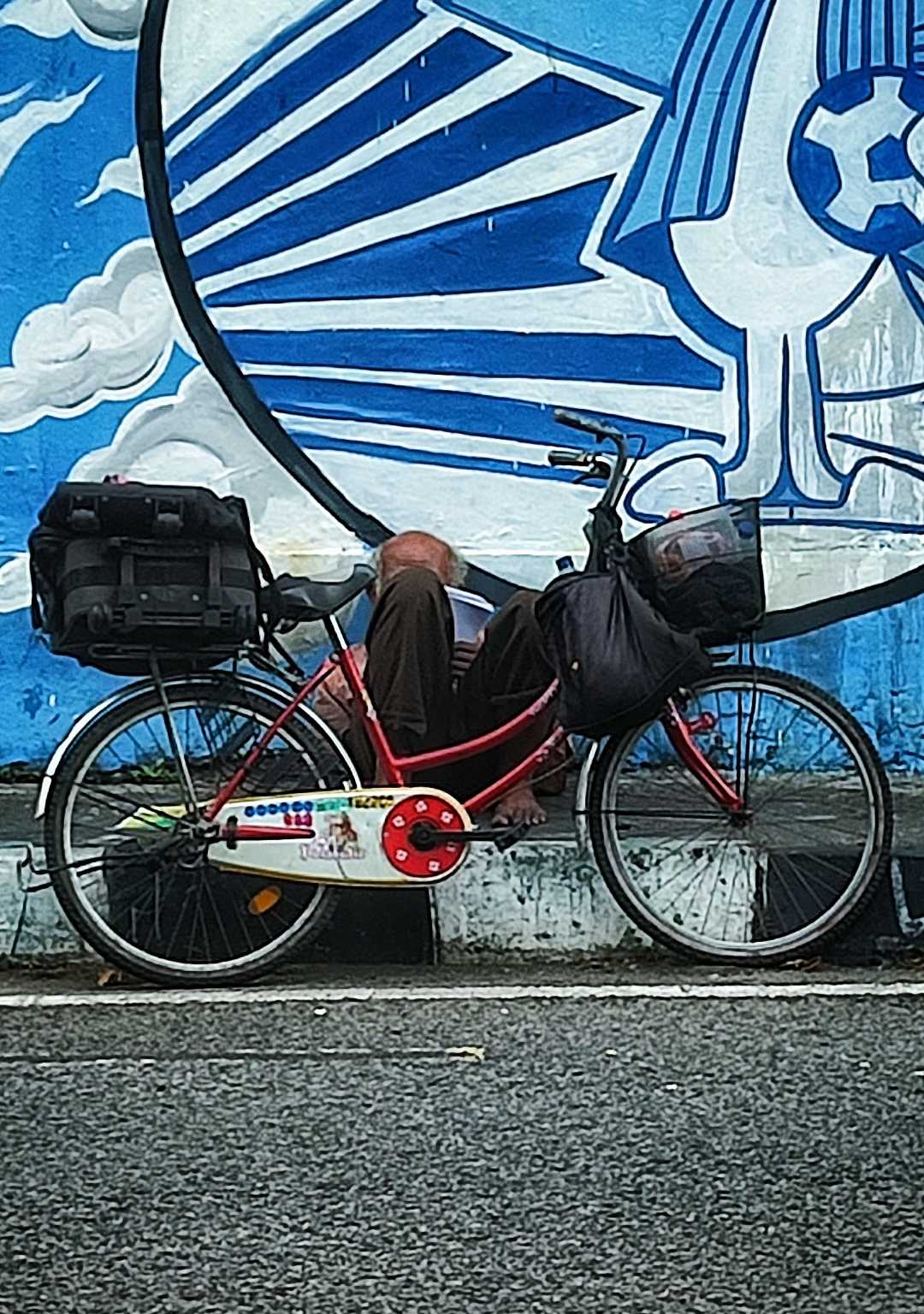 sleeping old man 