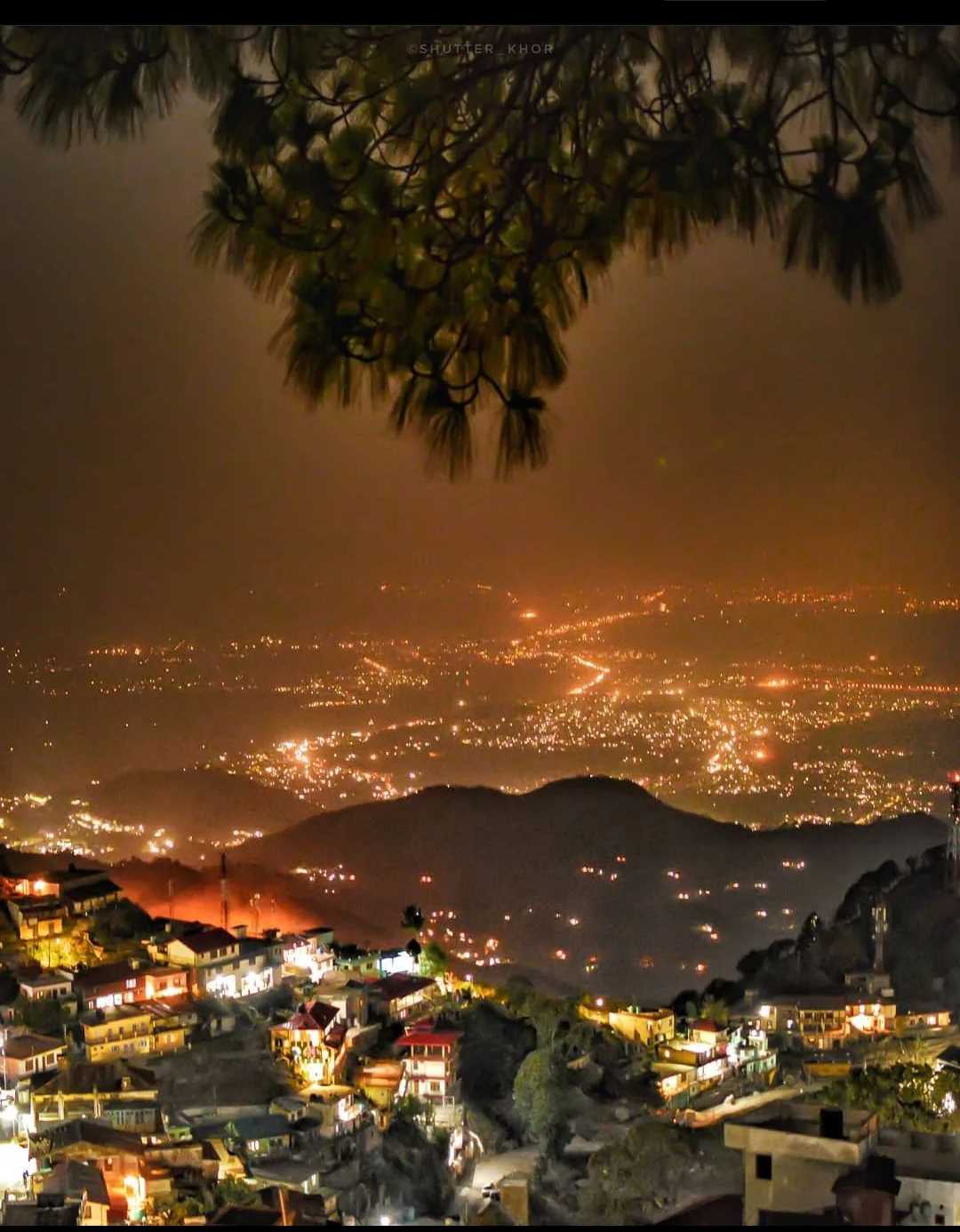 night view of. parwanu ( chandigarh) . from KASOLI❤