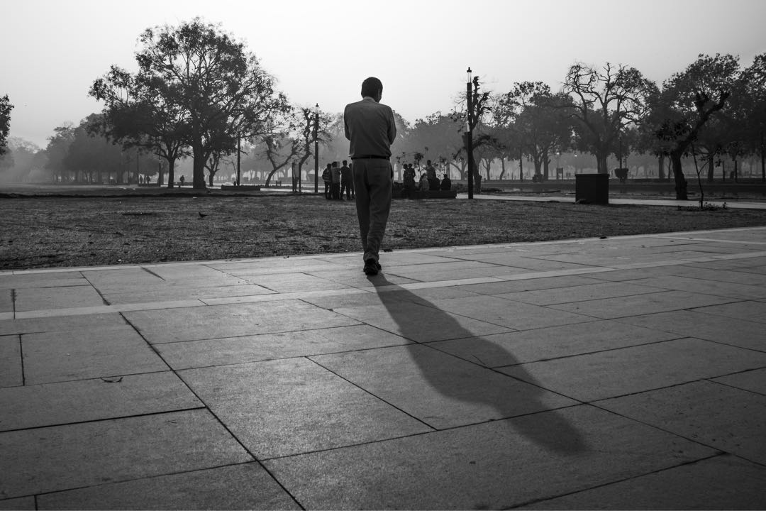 alone black and white shadow 