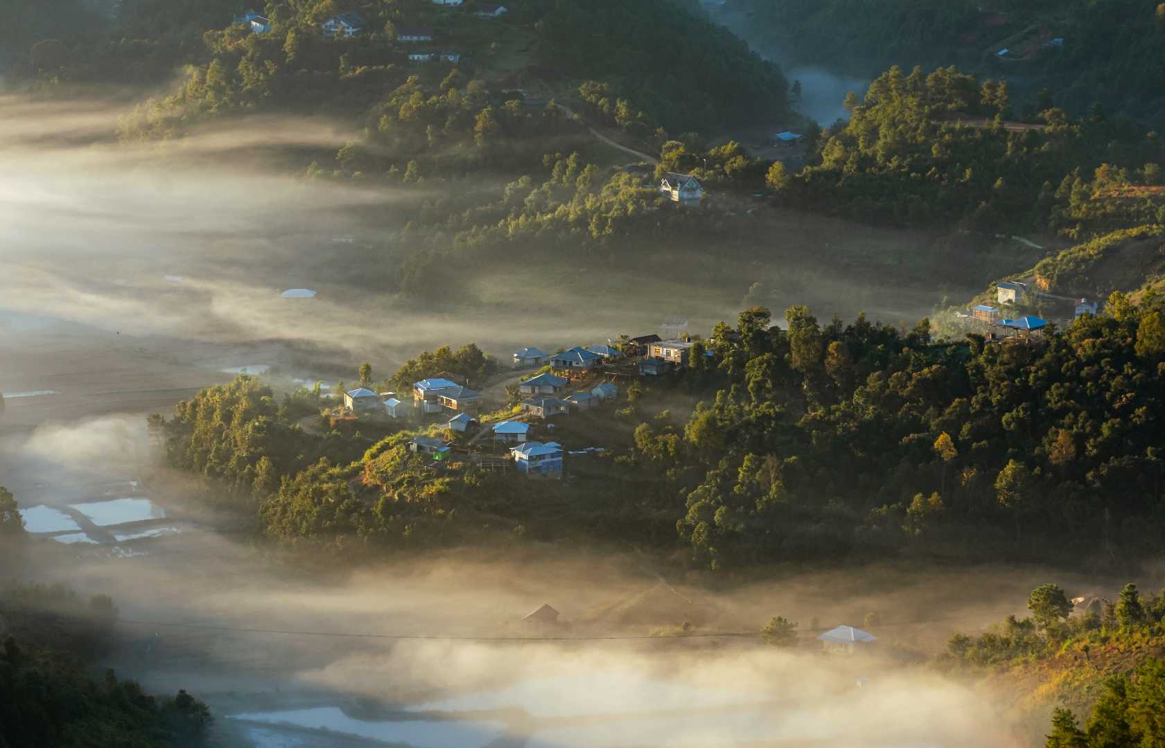 Town in clouds