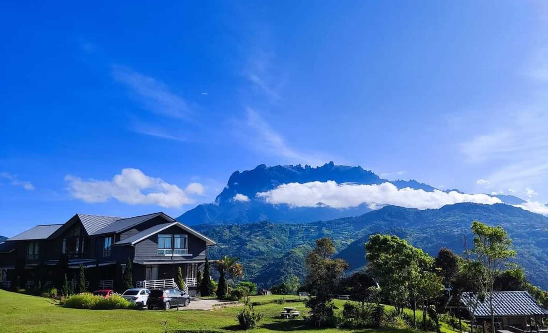 View of Mount Kinabalu from Hounon ridge farmstay & Camping