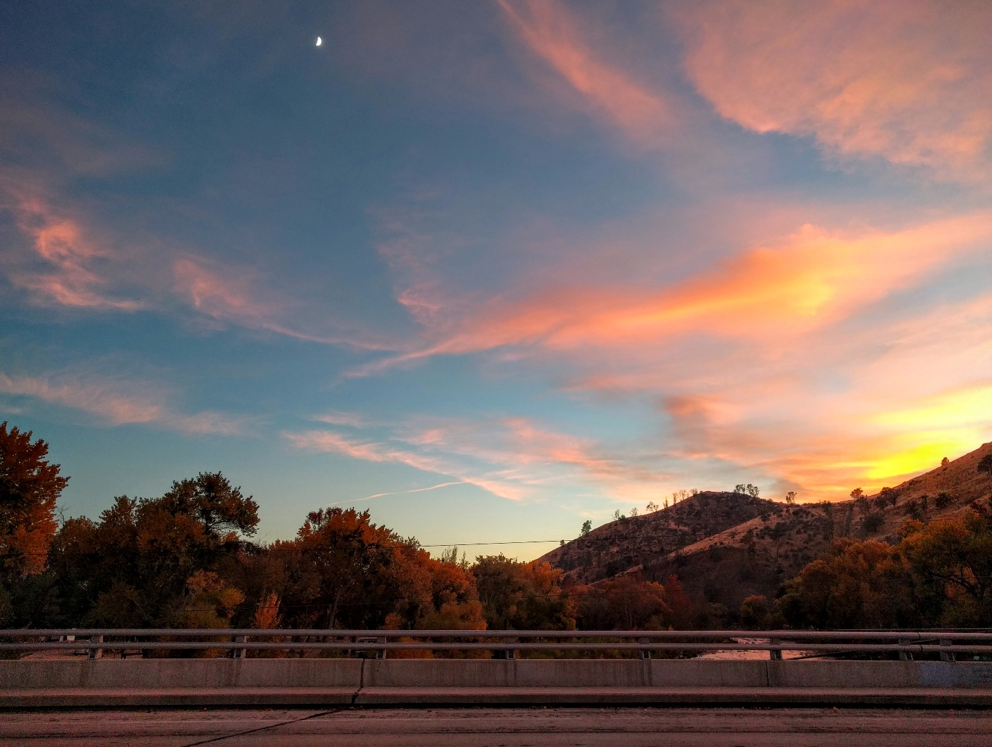 The Moon & Beautiful Sunset