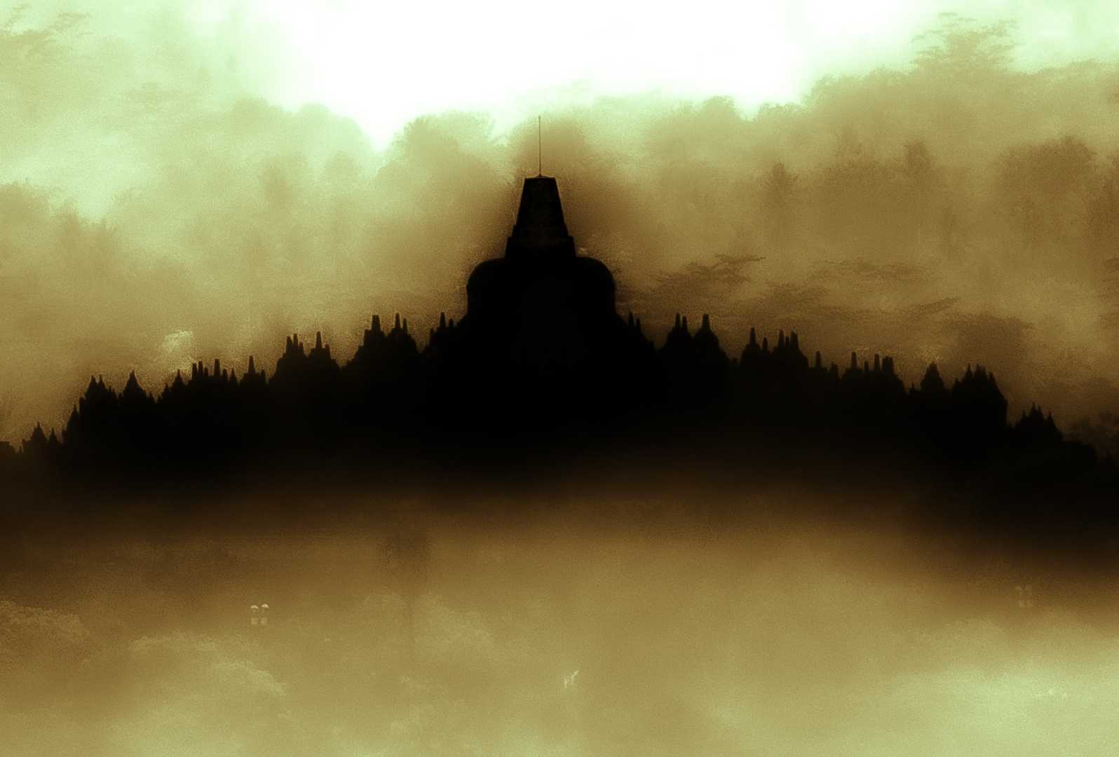 Silhouette of Borobudur Temple 