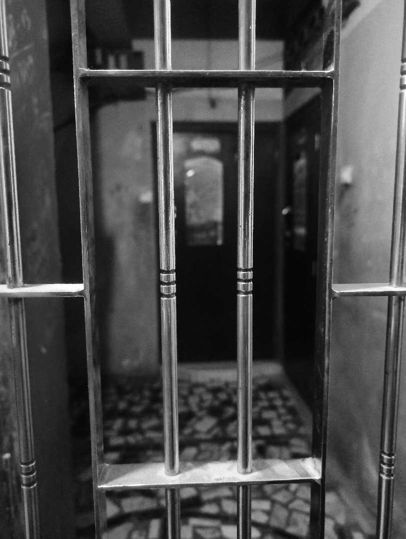 B&W and open door