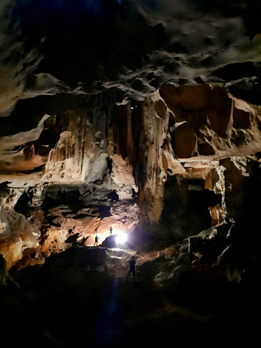 Exploring the cave camber. 