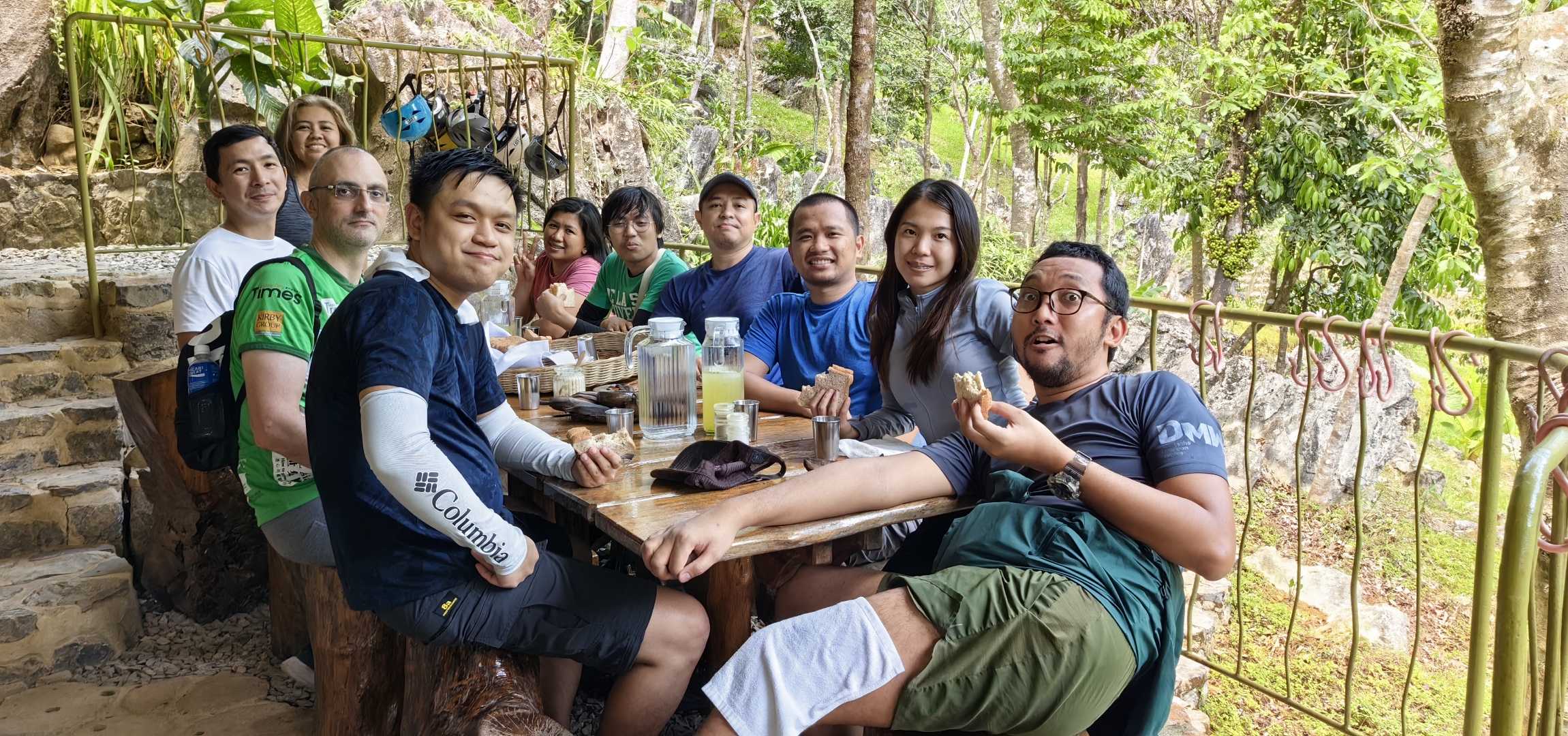 Team eat. after a long 3-4 hours Hike 