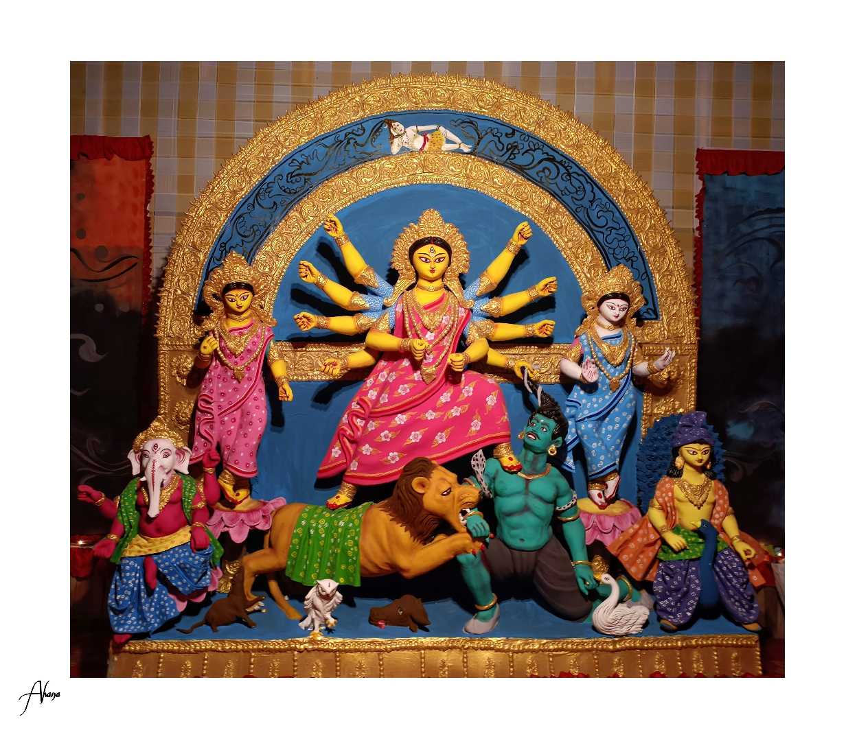 Goddess Durga and her family 