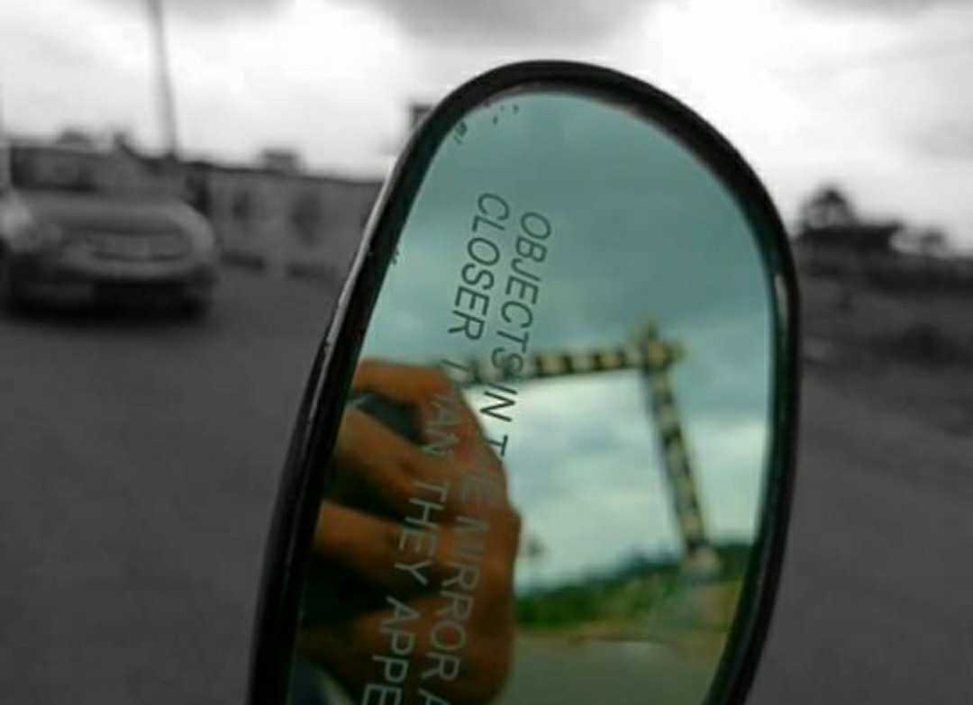 Objects in the mirror are closer than they appear