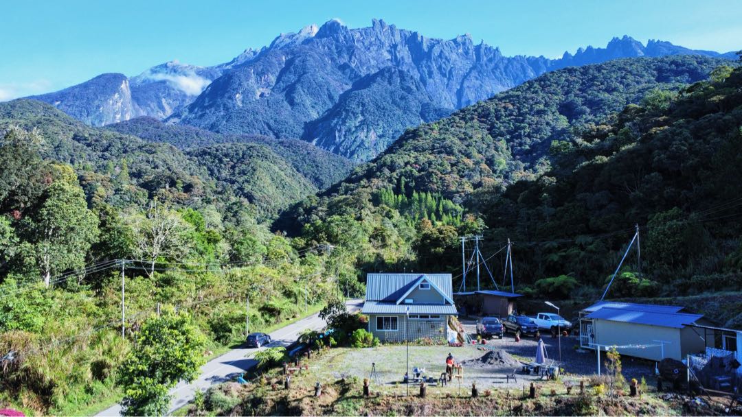 Drone view from Campsite: Komfy Kundasang, Sabah