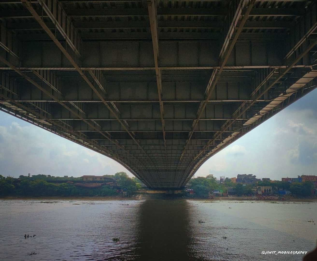 Low angle view of a Howrah Bridge