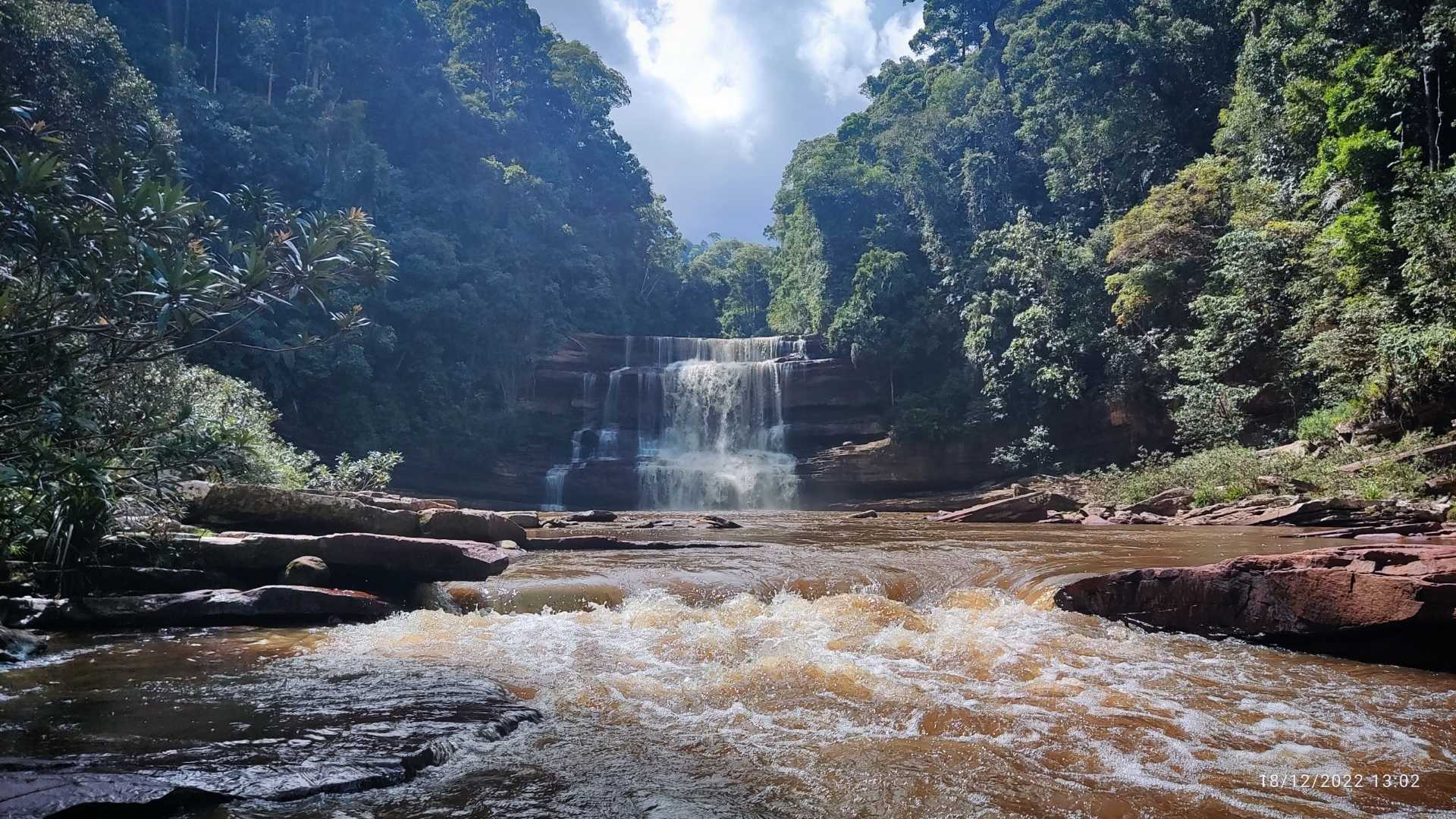 Magnificent 18-metre-high seven-tier Maliau Falls.