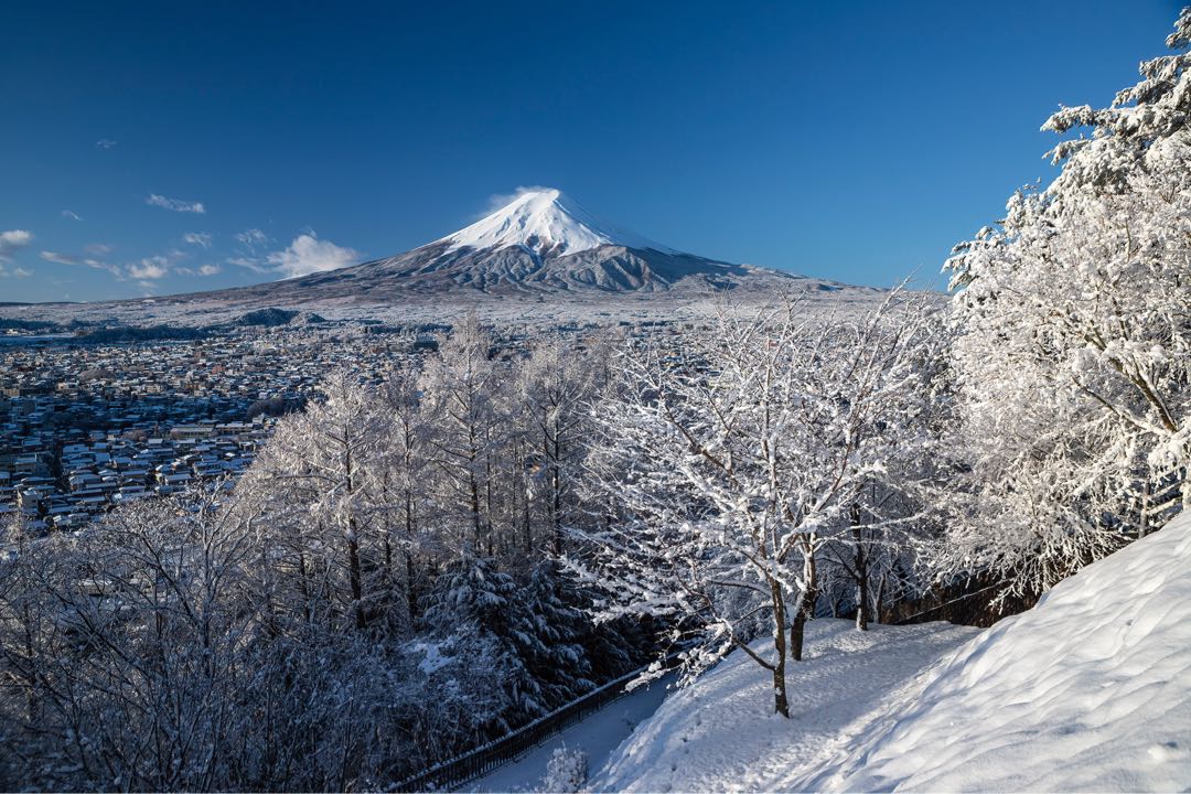 Fujiyoshida City Covered by Full of Snow