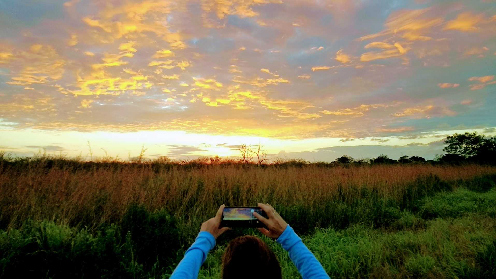 Sunset on the road