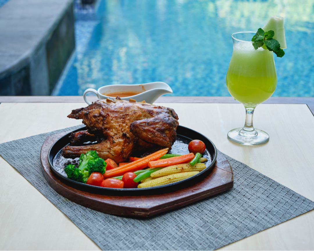 Roasted chicken with juice