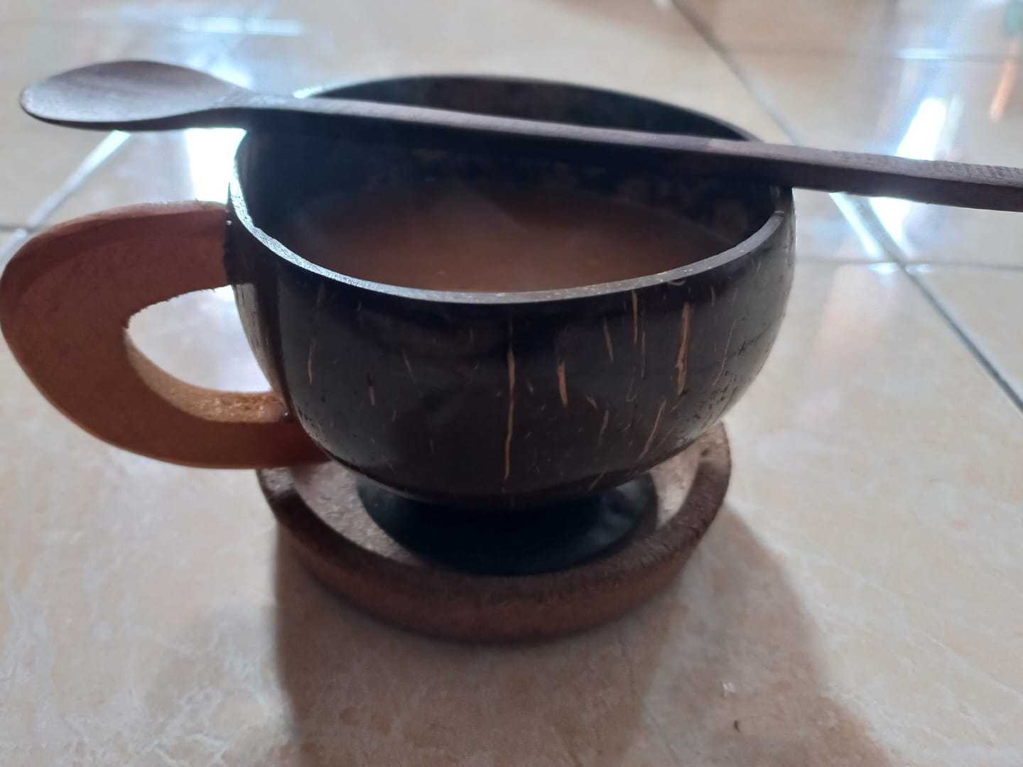 Coconut cub and spoon