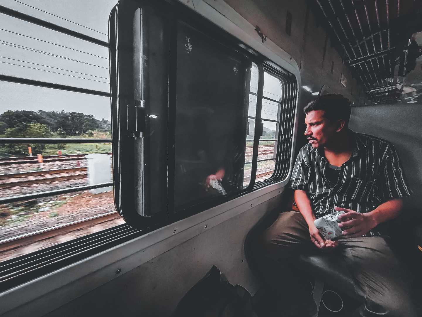 Train journey with window seat