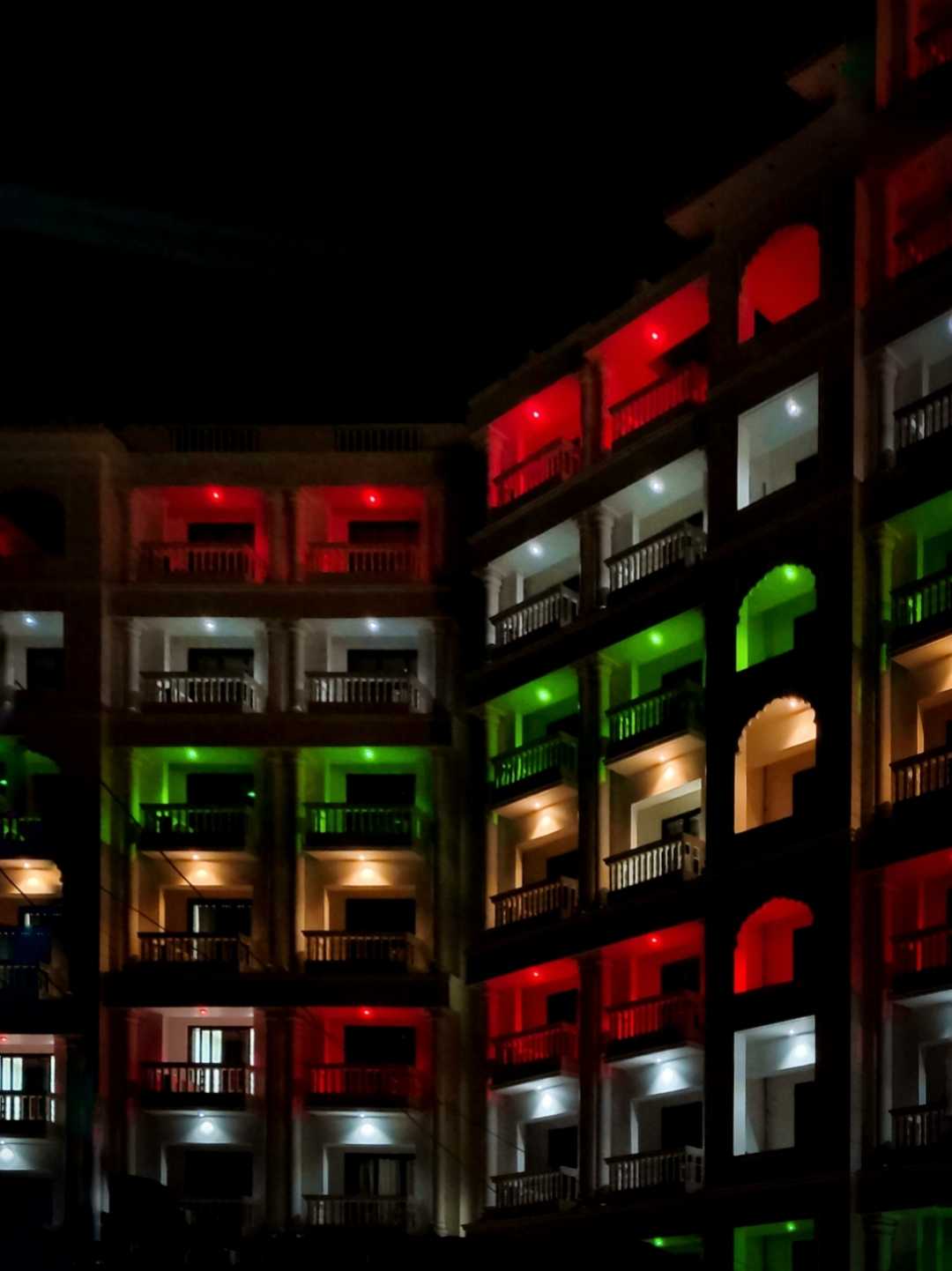 Indian Flag Colour On Building