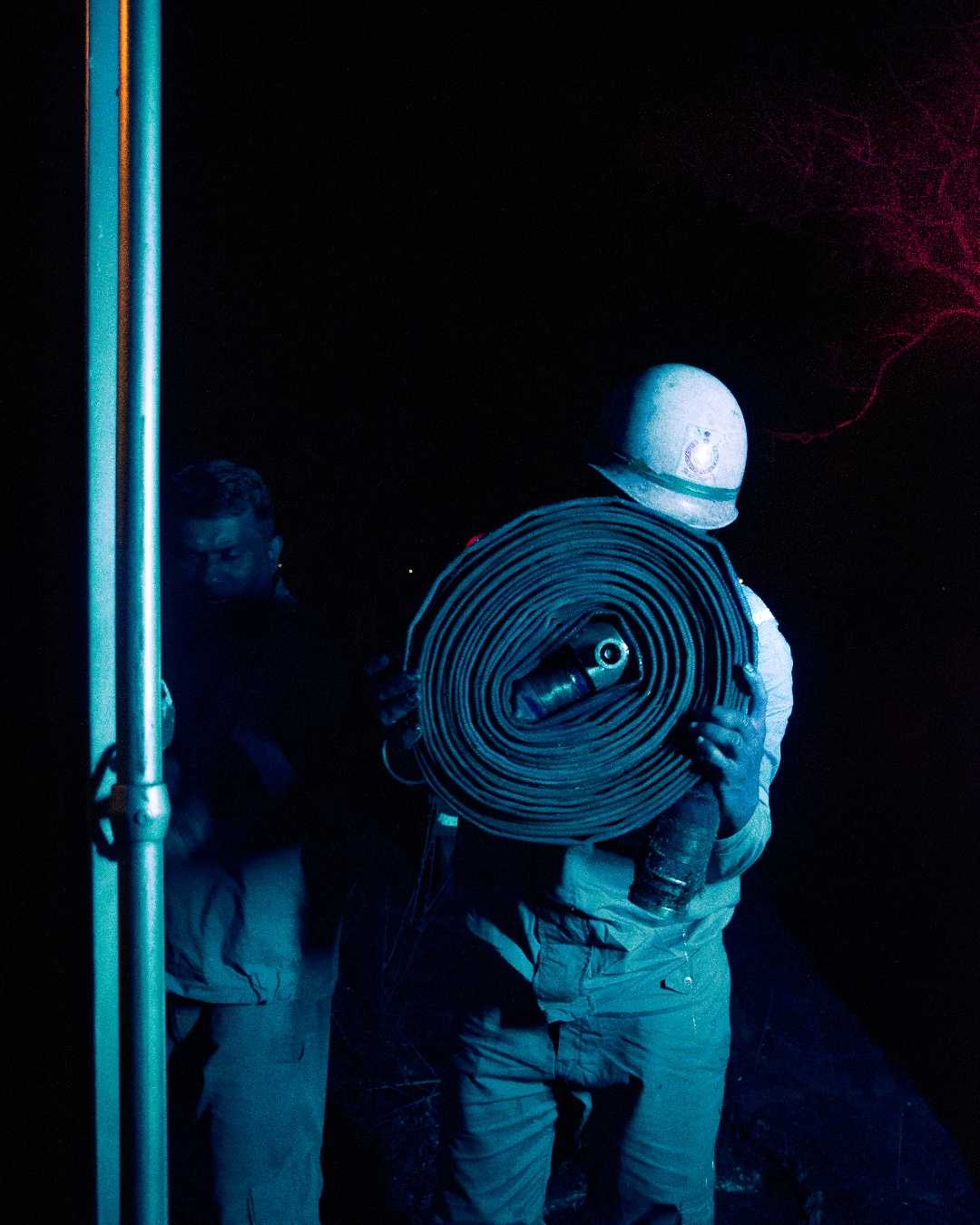 Fire man at work
