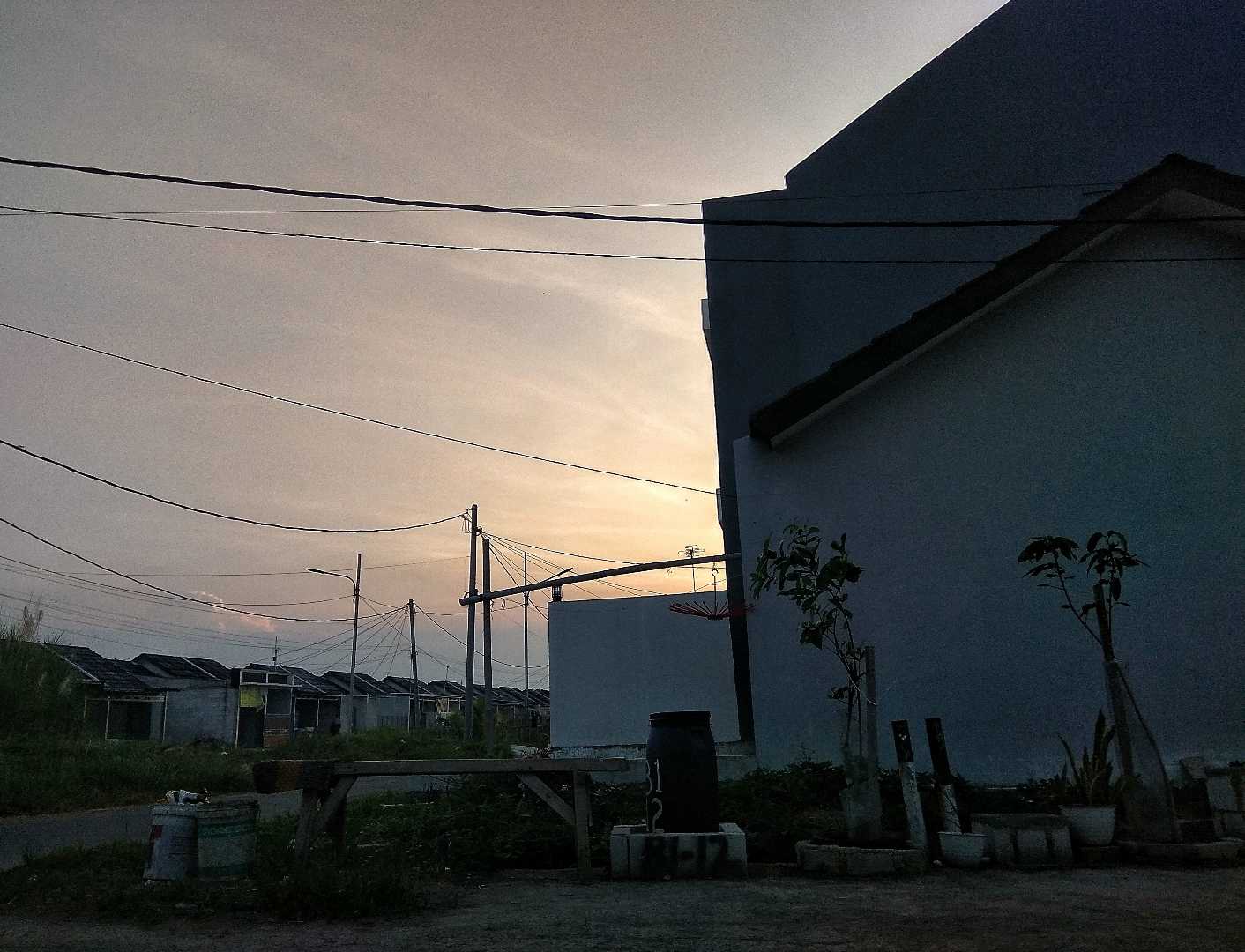 sunset covered by buildings 