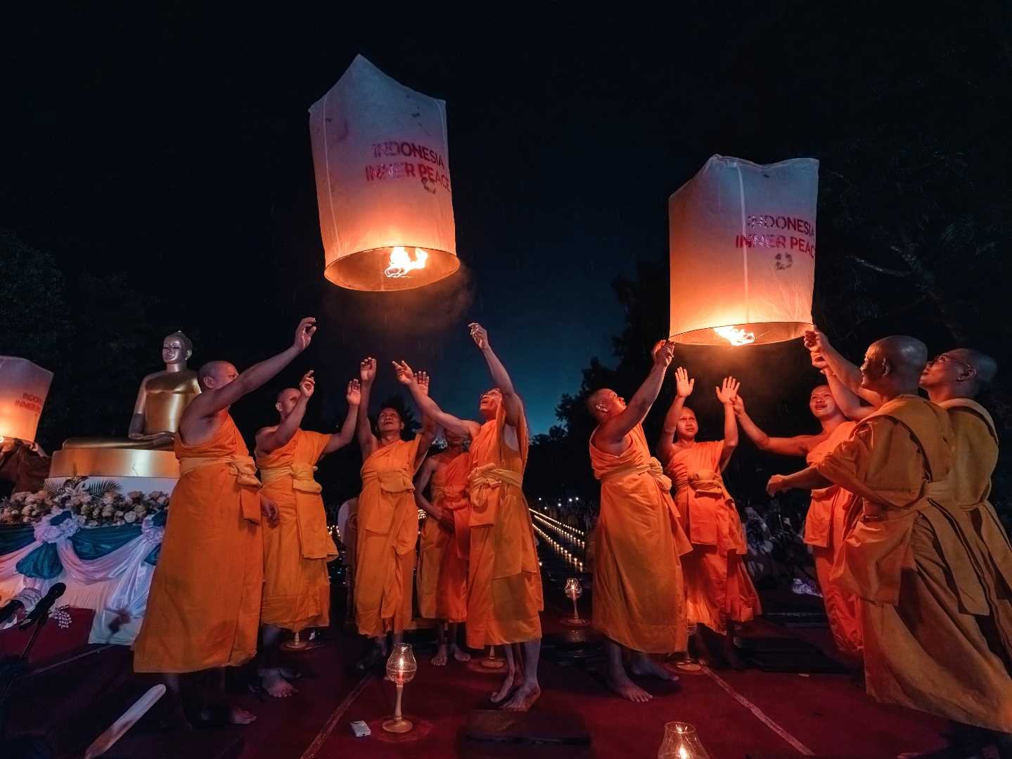 Vesak night ceremony in Borobudur Temple