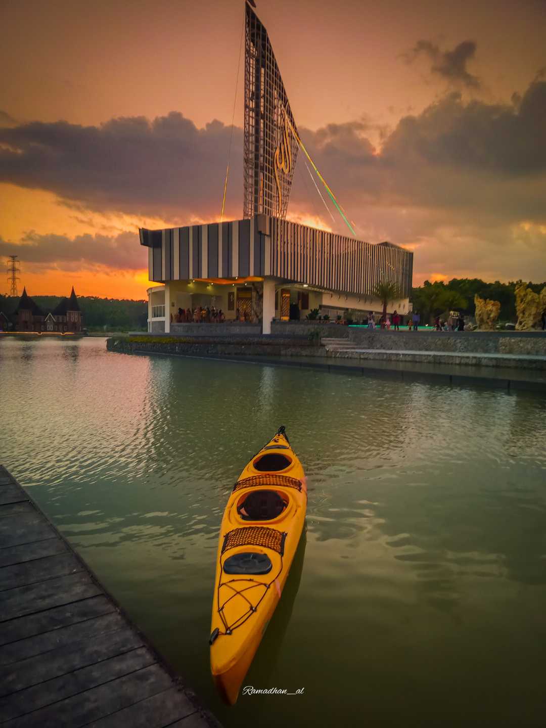 Canoes in lake